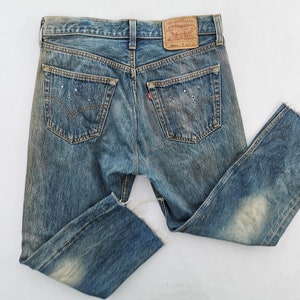 Levis 501xx Jeans Distressed Vintage Size 32 Levis 501xx Poleci Made In USA Button Fly Denim Jeans Pants Size 30/31x23.5