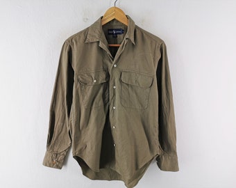 ポロ ラルフローレン シャツ ヴィンテージ サイズ 4 ポロ ラルフローレン 無地 ブラウン ボタンシャツ サイズ M