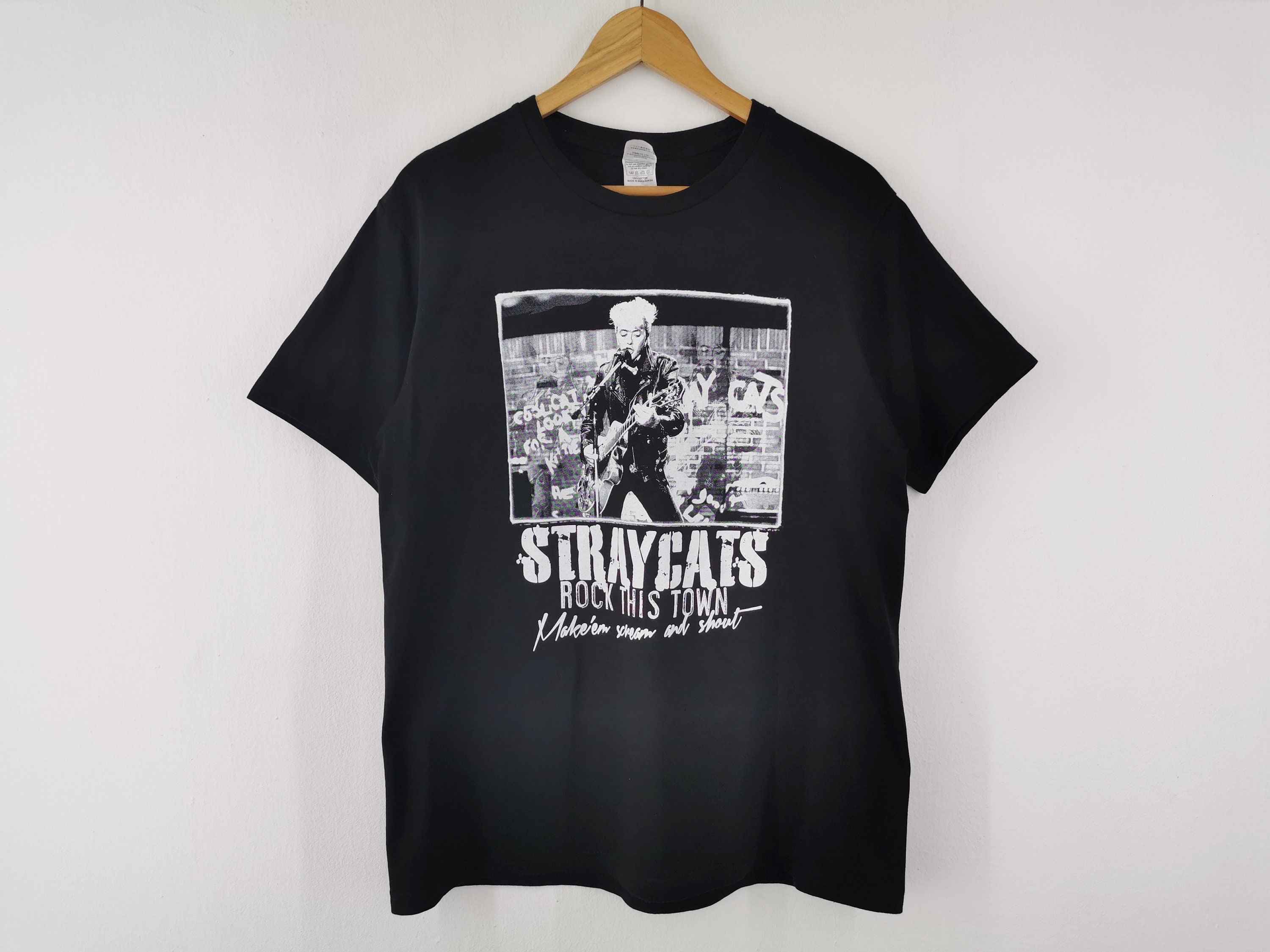 Rockabilly Band Vintage Stray Cats T Shirt Vintage 1980s Stray