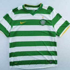 Celtic FC Yellow Striped Nike Soccer Jersey - 5 Star Vintage