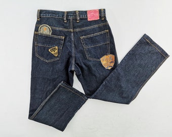 Pantalones vaqueros Santa Fe desgastados vintage talla 31, fabricados en Japón, talla 30/31x31