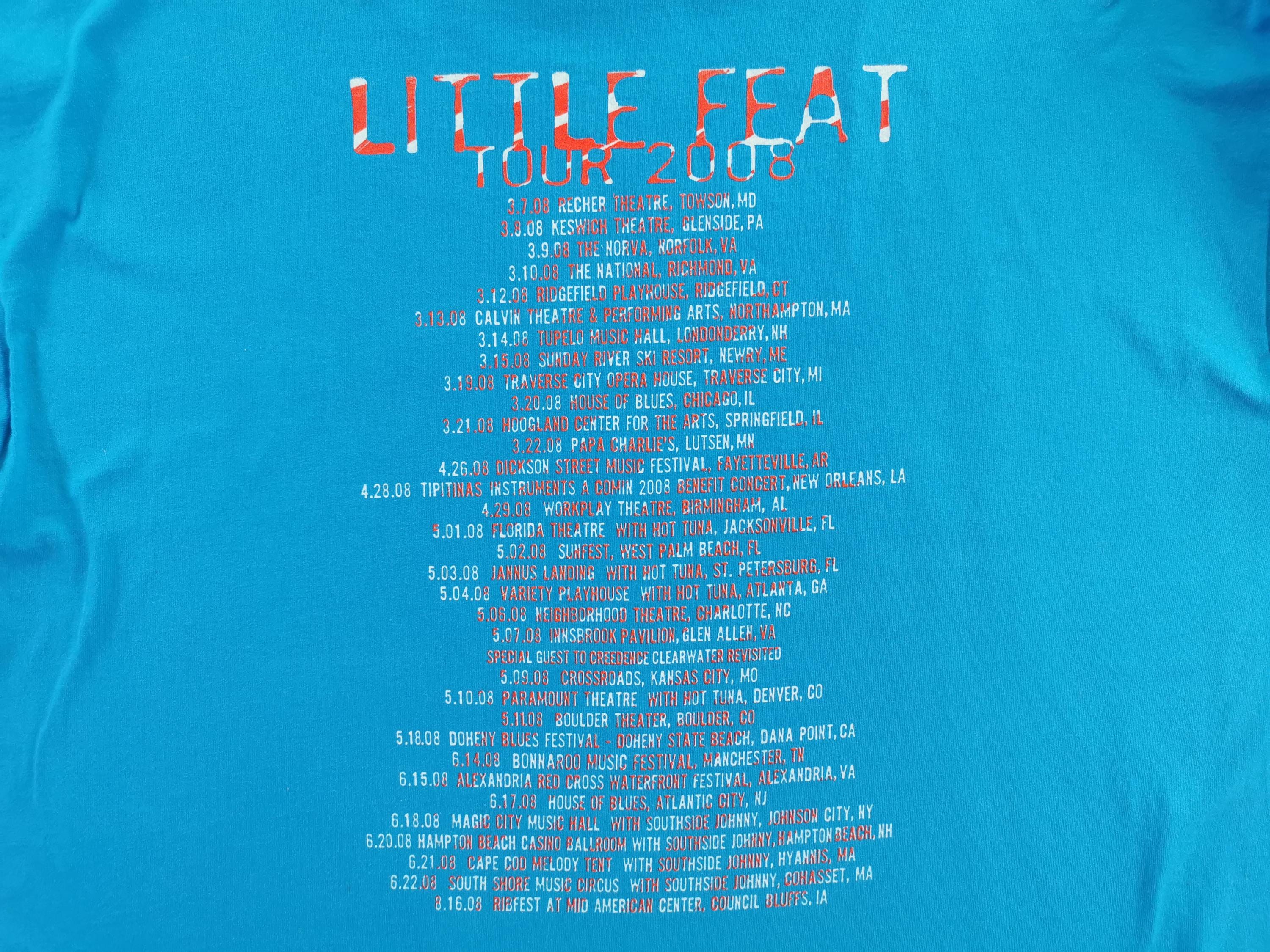 Little Feat 78 WORLD TOUR Tシャツ Little Feat Shirt Little Feat Tour 2008 American Rock Band T