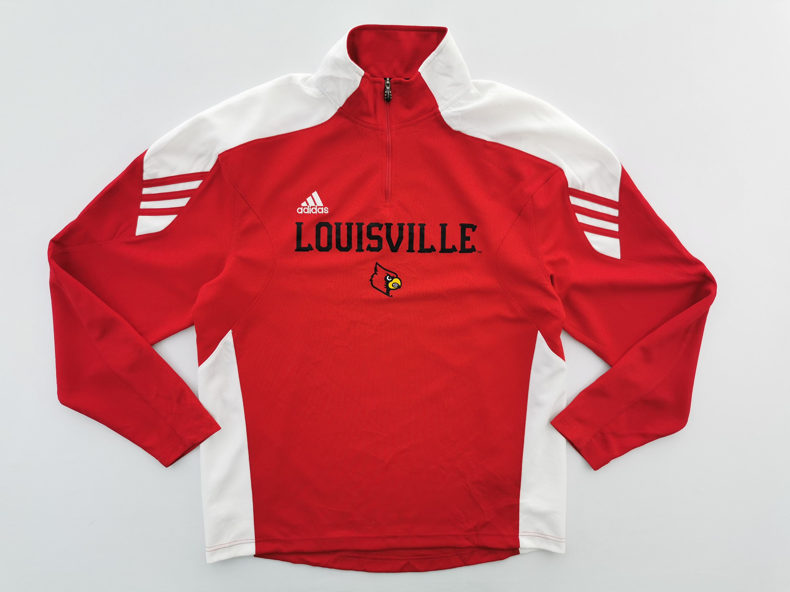 Adidas Louisville Cardinals Long Sleeve 1/4 Zip Pullover Light Jacket Shirt  L