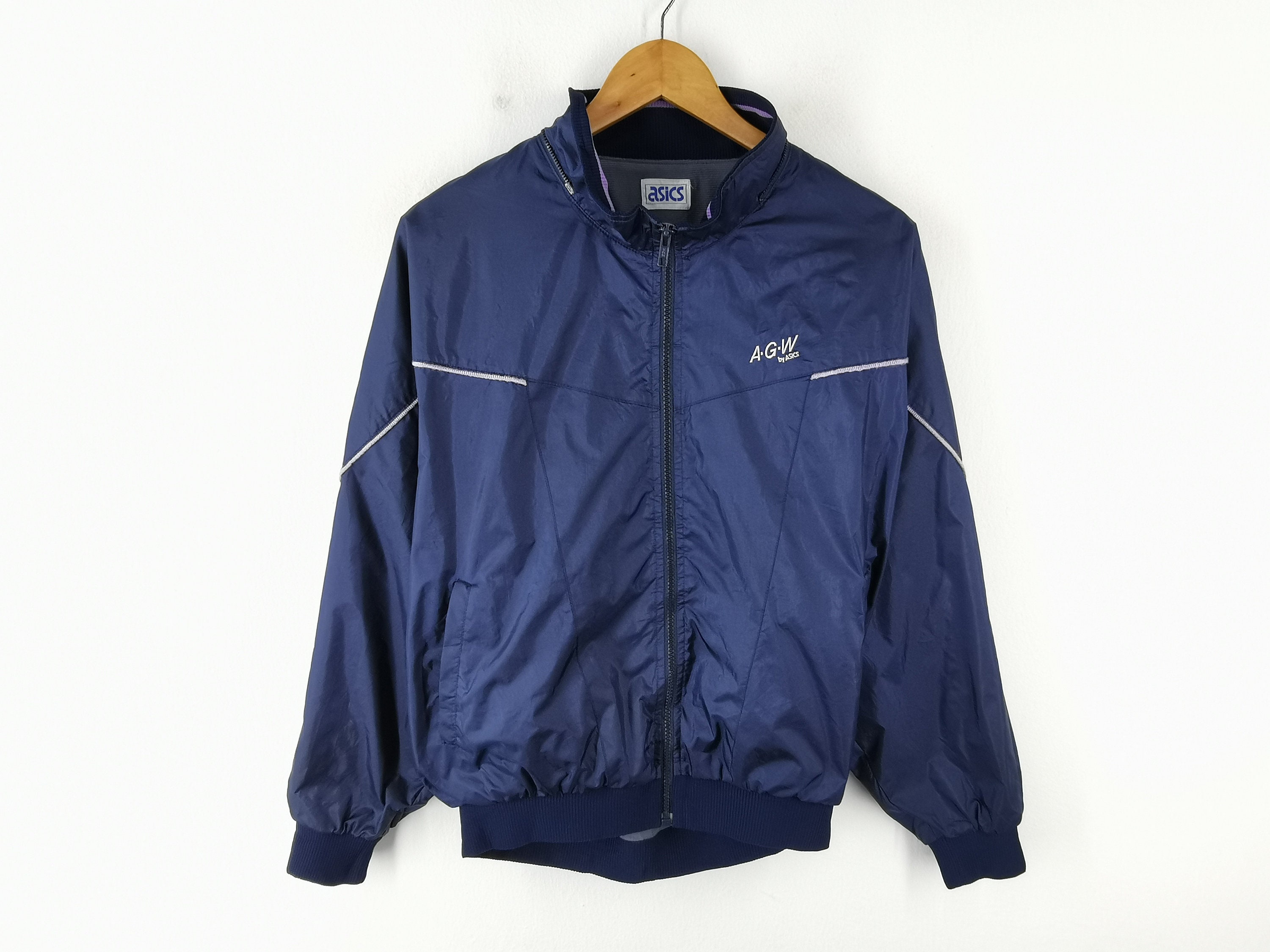 Asics Windbreaker Asics 90's Jacket Vintage Asics Jacket Size L