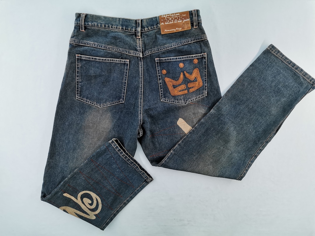 Vintage 1990s PNB Nation Denim Jeans Size 35 X 34 / American