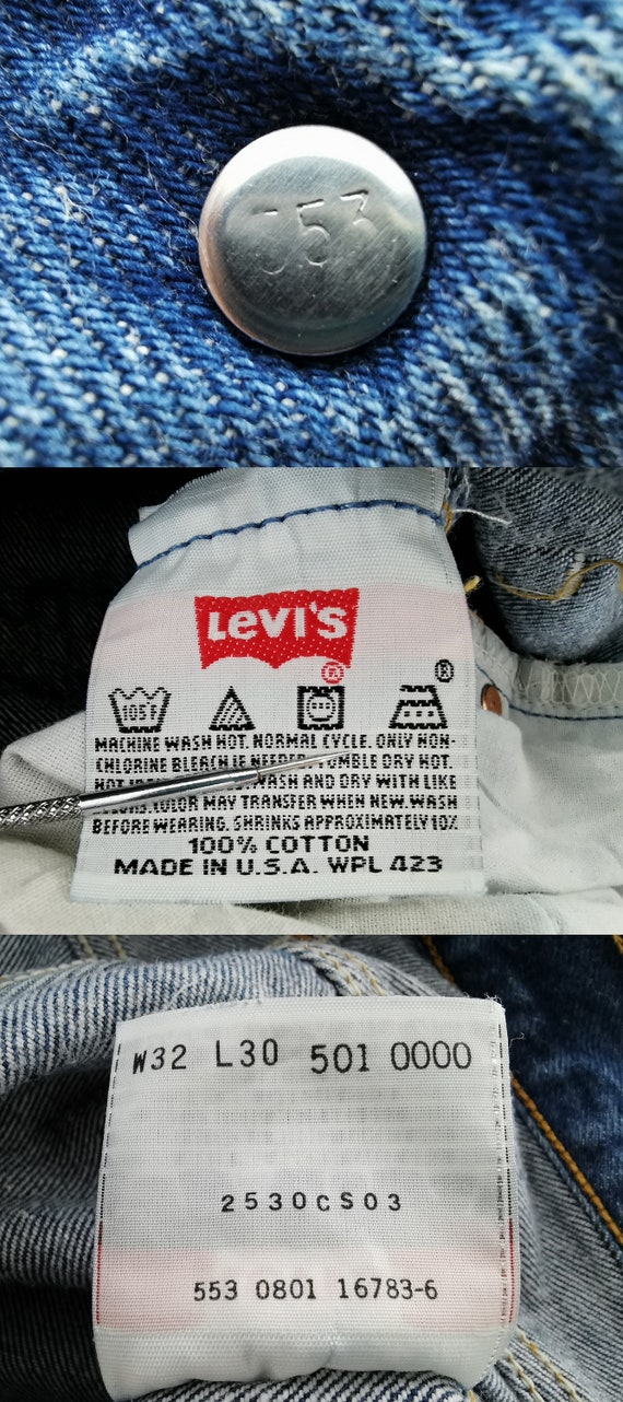 Levis 501 Jeans Distressed Size 32 Levis 501 Deni… - image 9