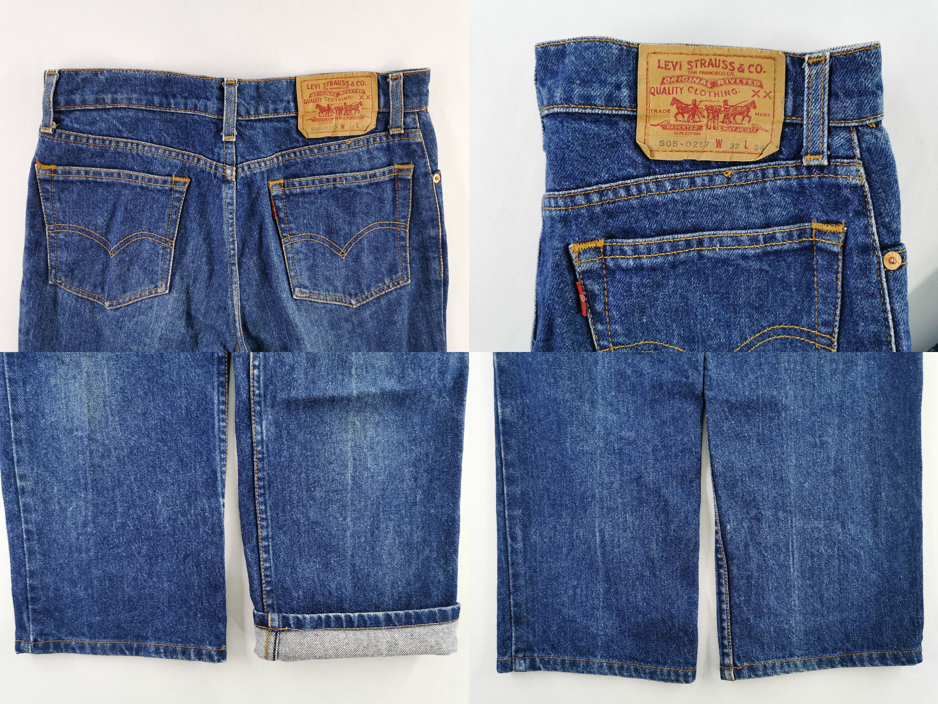 LEVI’S VINTAGE CLOTHING 505-0217 W32 Levi's 505-0217 34 x 32 Inch. Vintage 80's Denim Jeans. USA