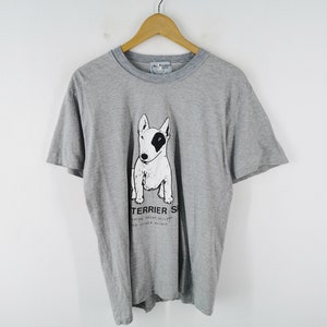 Camiseta Bull Terrier con estampado vintage de Bull Terrier, fabricada en Japón, talla L