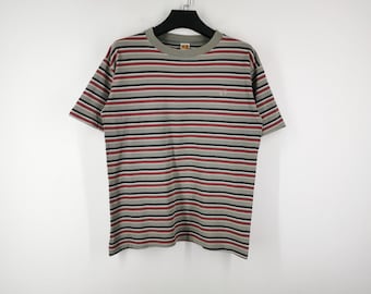 Hang Ten Shirt Vintage 90s Hang Ten Striped T Shirt  Made In USA Size M