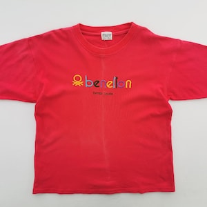 Benetton Shirt Vintage United Colors Of Benetton Multicolor Logo Distressed T Shirt Size L