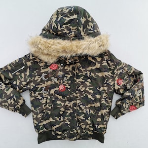 Military Jacket Army Floral Camouflage Jacket Size XS