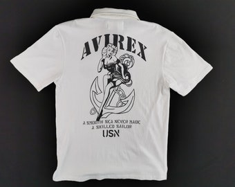 Camisa Avirex Avirex Un mar tranquilo nunca hizo un marinero experto Camisa polo USN talla M