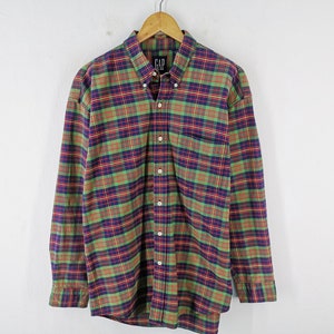 Camisa Gap Camisa a cuadros con botones fabricada en EE. UU. de Gap, talla L