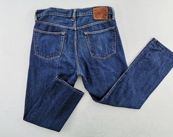 Pantalones vaqueros azules sádicos con orillo, marca japonesa vintage, fabricados en Japón, talla 33/34 x 29,5