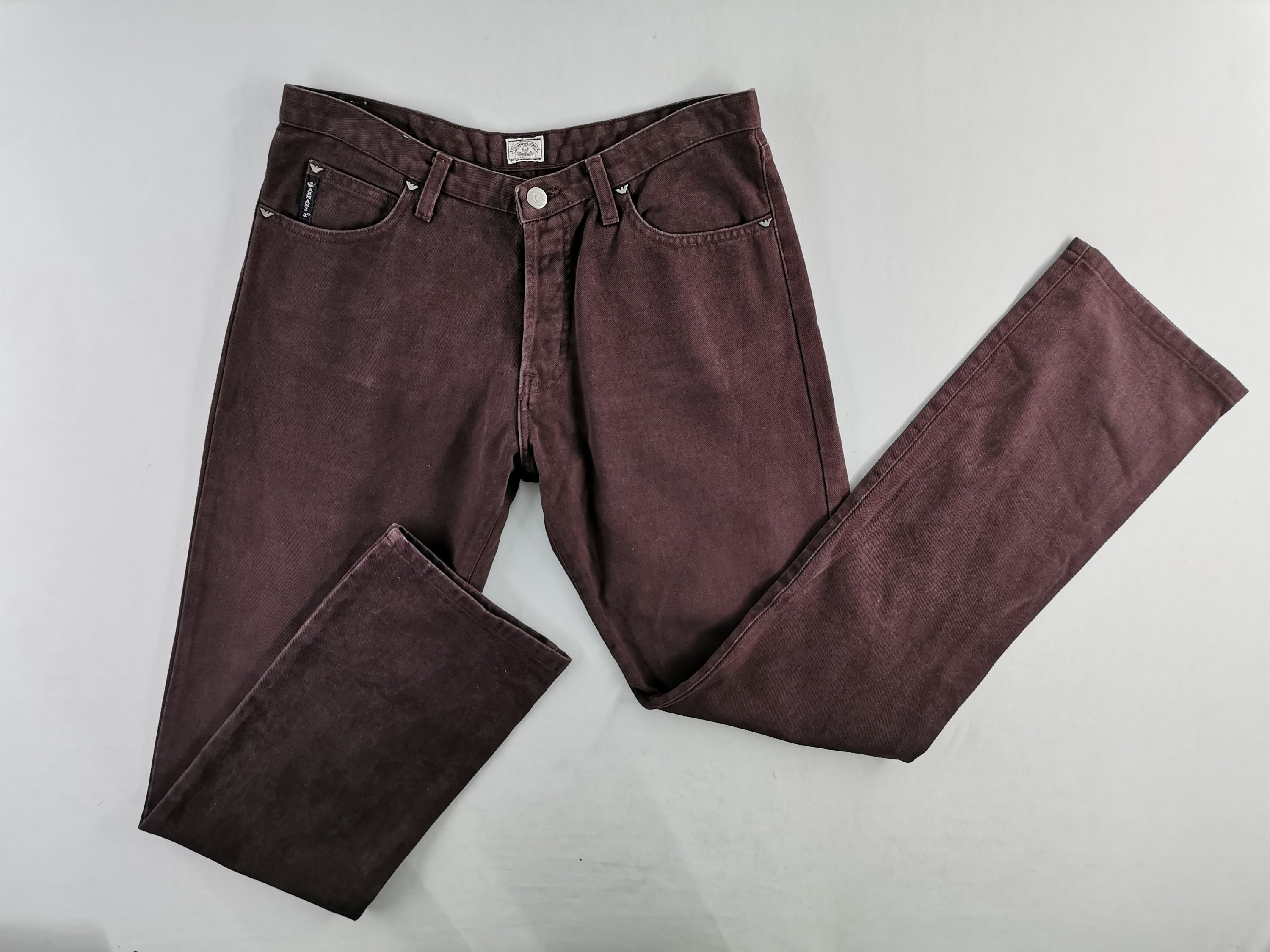 Buy EMPORIO ARMANI Slim Fit Flat-Front Trousers | Navy Color Men | AJIO LUXE