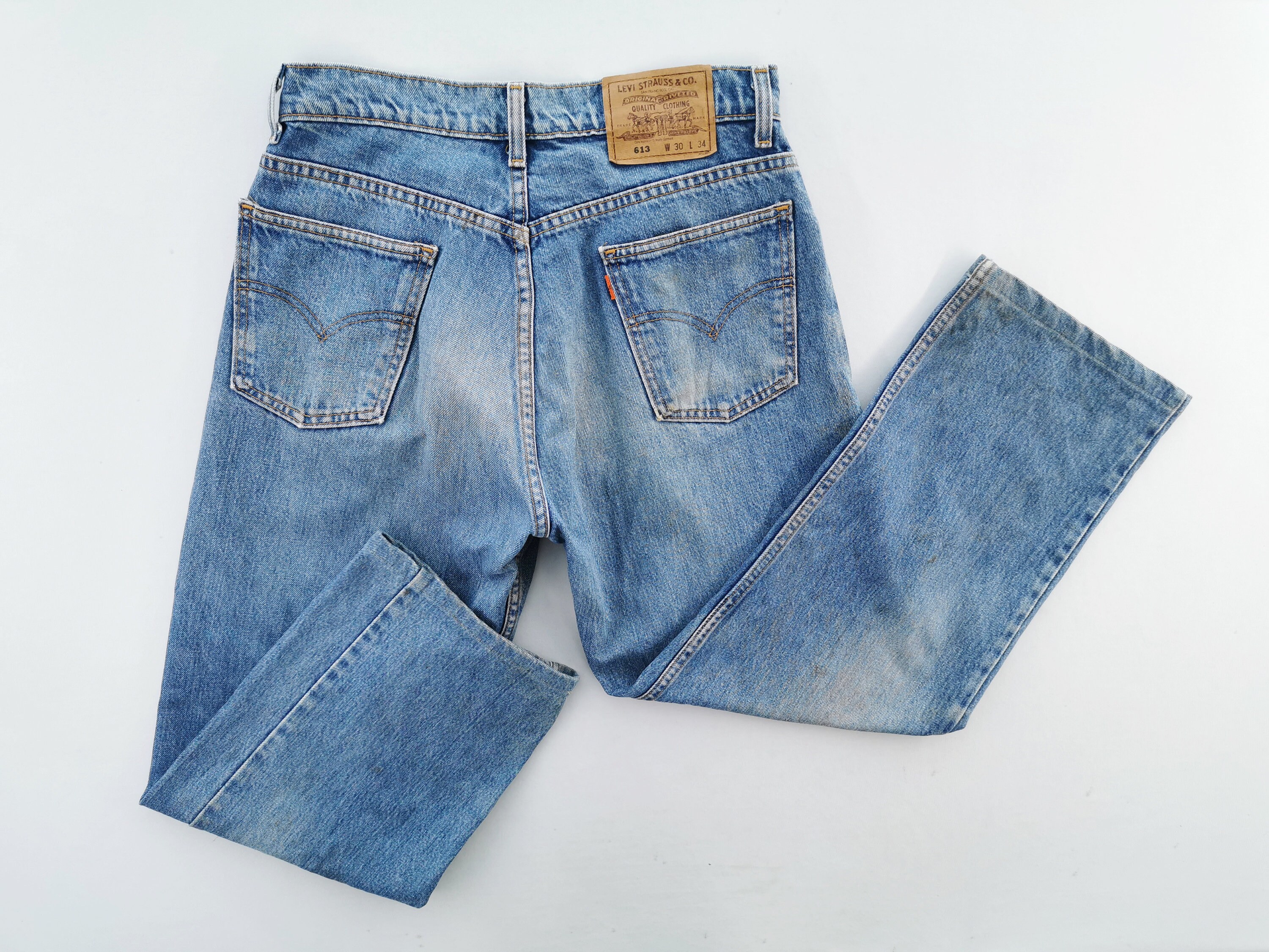 Levis Jeans Distressed Vintage 90s Levis 613 Denim Pants Size 30 Etsy