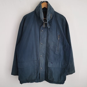 Burberrys Distressed Jacket Vintage 90s Burberrys Parka Jacket Made in England Size L