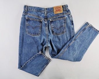 Distressed Levis Made In Mexico Denim Hose Relaxed Fit Tapered Jeans Größe 32 / 33x28
