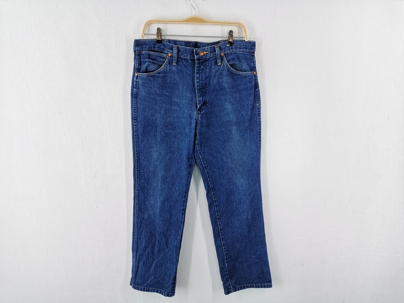 Wrangler Jeans Distressed Vintage Size 34 Wrangler Denim Pants Size 34/35x28 image 3