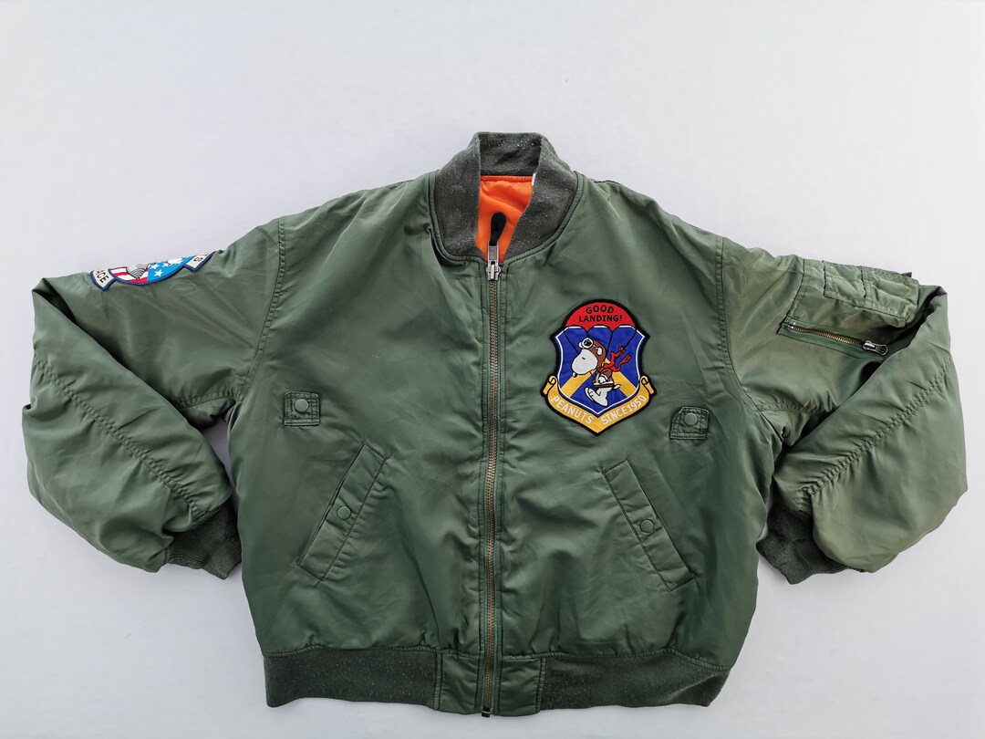 Peanuts Jacket Vintage Peanuts Bomber Jacket Size L Etsy
