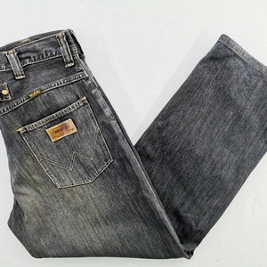Jeans Wrangler effet vieilli taille L pantalon en jean Wrangler vintage taille 34/35 x 30 image 5