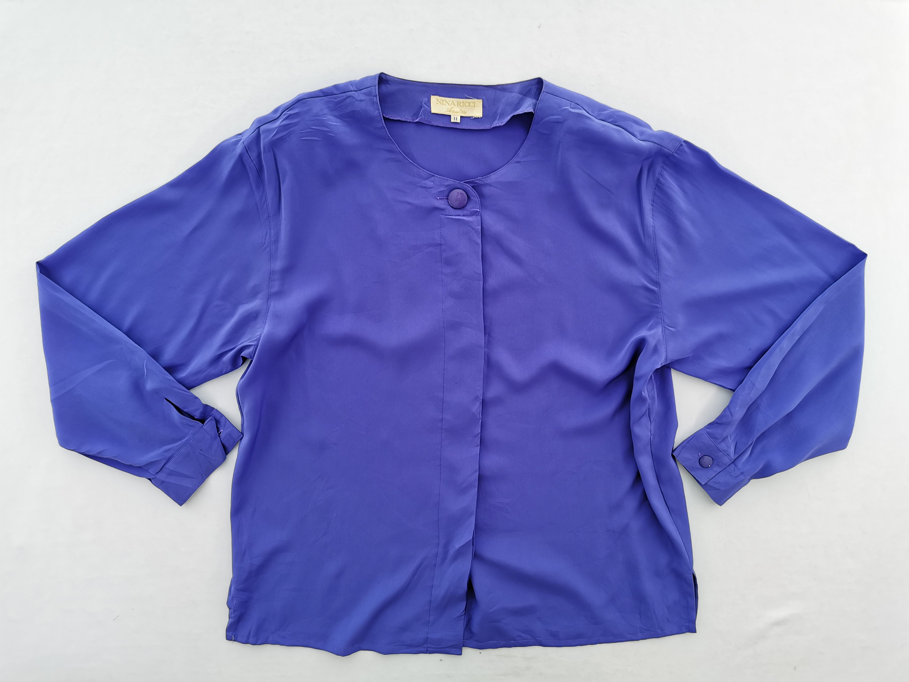 Chemisier NINA RICCI Violet Prune - Taille 36 (FR) - Dentelle Et Bretelles Spaghetti - Occasion Excellent état