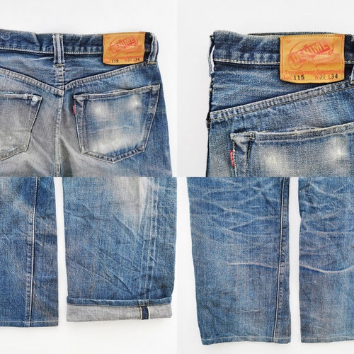 Denime Selvedge Jeans Distressed Vintage Size 30 shops Denime Japan Denim Pants Size 30/31x28.5