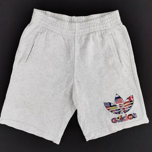 Distressed Adidas Pants Vintage Adidas Made In Japan Logos Sweat Short Pants Size 28
