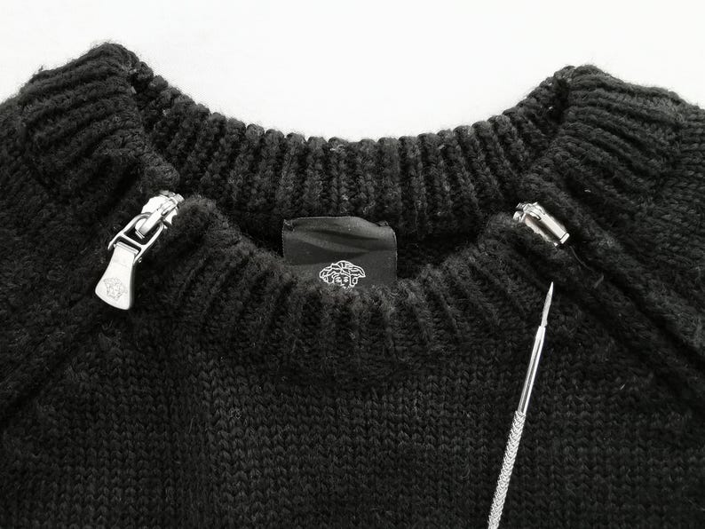 Versace Sweater Vintage 90s Versace Jeans Couture Ittierre Pullover Knitwear Sweater Size M image 4