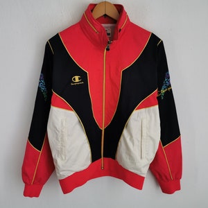 Champion Windbreaker Champion Jacket Vintage Champion Logos Multicolor Jacket Made In Japan Size L