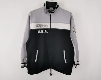夏帆90s Y2K Wilson Track jacket Vintage Vintage 90s Wilson Track Jacket: Side Tape, Size M, Made in Japan