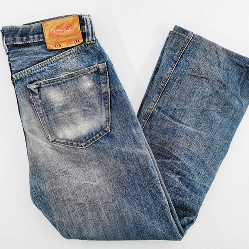 Denime Selvedge Jeans Distressed Vintage Size 30 shops Denime Japan Denim Pants Size 30/31x28.5