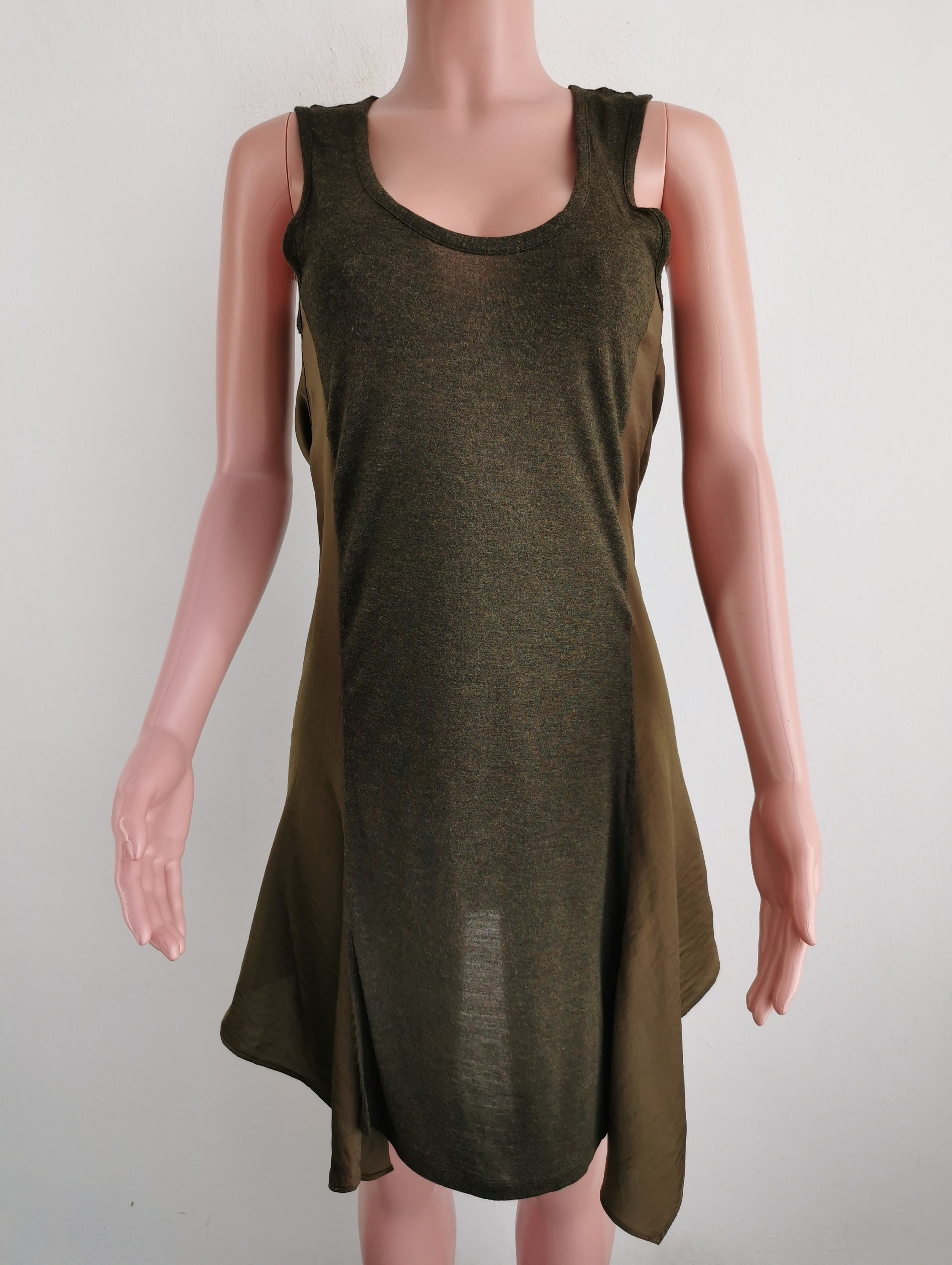 alexander wang green dress Alexander Wang Logo Bodycon Tank Dress in Neon Kelly