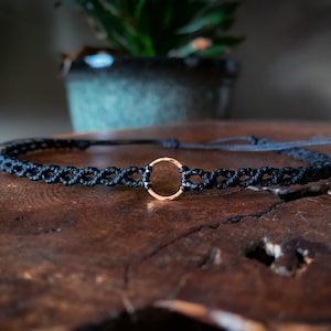 Customizable Dainty Macrame Sterling Silver or Gold Filled Ring Choker