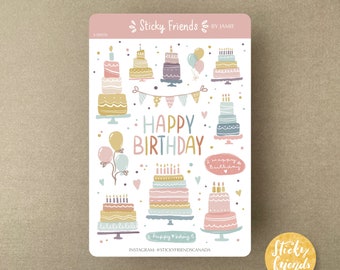 Birthday Cake Sticker Sheet
