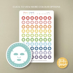 Soin du visage | Drap masque Routine beauté soin de la peau Masque de boue Feuille d'autocollants Bullet Journal Sticker agenda Sticker Icon Sticker