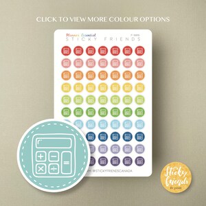 Stickervel budgetpictogram | Persoonlijke financiën rekenmachine Bujo pictogram stickervel Bullet Journal sticker planner sticker