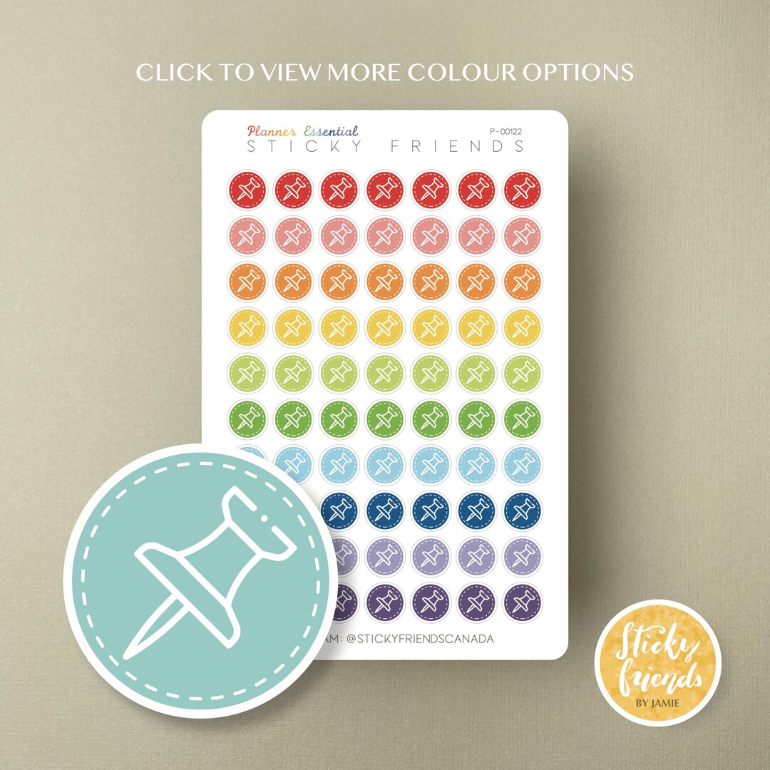 Push Pin | Planner Icon Stickers - Etsy