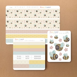 Bijen | Plannerstickerset Washi Tapes Functionele stickers Etiketten Themaset Stickers voor tijdschriften DIY Planner Decoraties