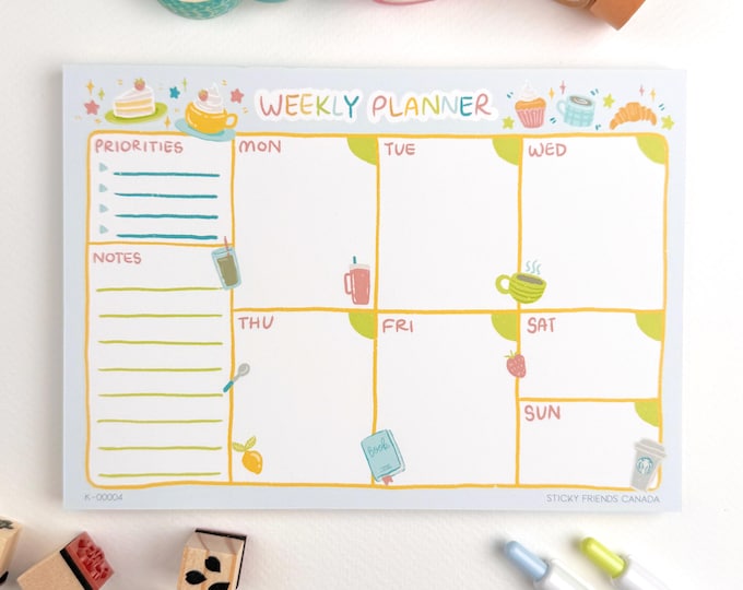 Featured listing image: CAFE | Weekly Planner Notepad