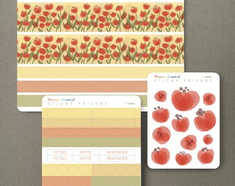 Poppy Flower Sticker Set