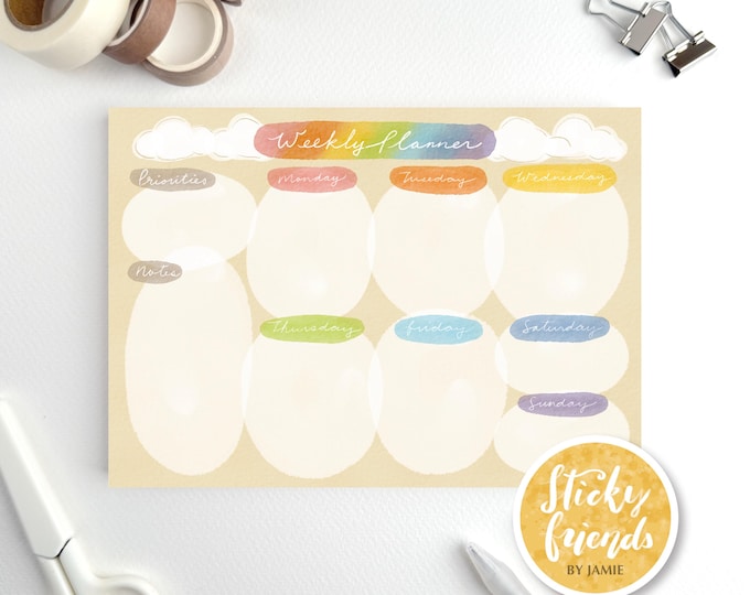 Featured listing image: WATERCOLOUR | Weekly Planner Notepad