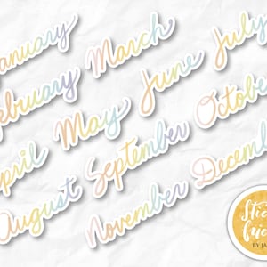 Mois | Taille du titre Étiquette du mois Bullet Journal Planner Pack économique toute l'année