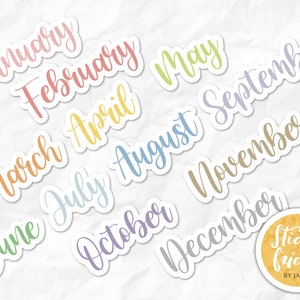 Mois | Taille du titre Étiquette du mois Bullet Journal Planner Pack économique toute l'année