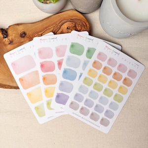 Watercolor Functional Stickers | Bujo Planner Label Sheet image 7