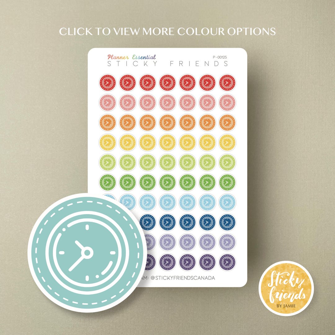 Time | Clock Planner Icon Stickers - Etsy