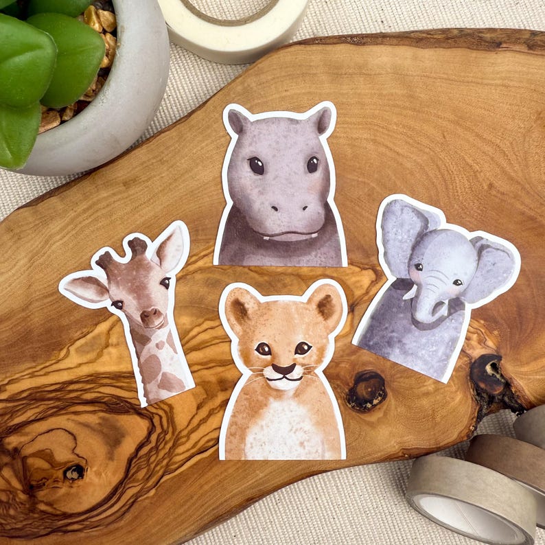 Large Wild Sticker Wild Animals Individual Sticker Pack - Etsy