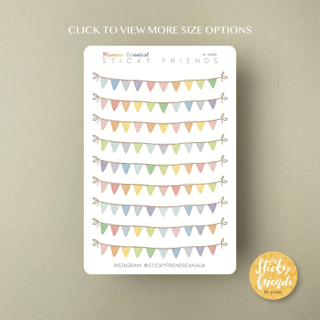Watercolour Flags Stickers | Celebration Flags Label Bujo Sticker Label ...