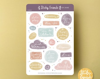 Cozy Inspirational Quote Sticker Sheet