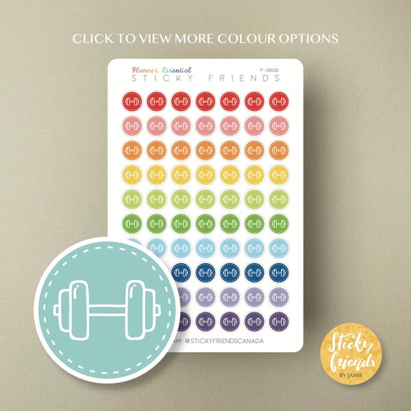 Weight Lifting Sticker | Dumbbell Exercise Gym Bujo Sticker Sheet Bullet Journal Sticker Planner Sticker Icon Sticker Daily Weekly Monthly